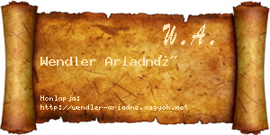 Wendler Ariadné névjegykártya